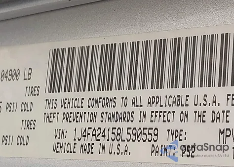 2008 Jeep Wrangler X z USA, uszkodzony, nr VIN 1J4FA24158L590559